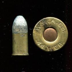 44 Webley  - marquage : WRACo 44 WEB - balle plomb - amorce cuivre