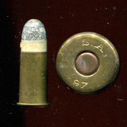 9 mm Nagant Belge - marquage : SA 97 - balle plomb calepin blanc - étui laiton - amorce cuivre