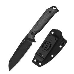 Couteau Kizer Begleiter Lame Acier CPM-3V Blk Sheepsfoot Manche Black Micarta Etui Kydex KI1045MS1