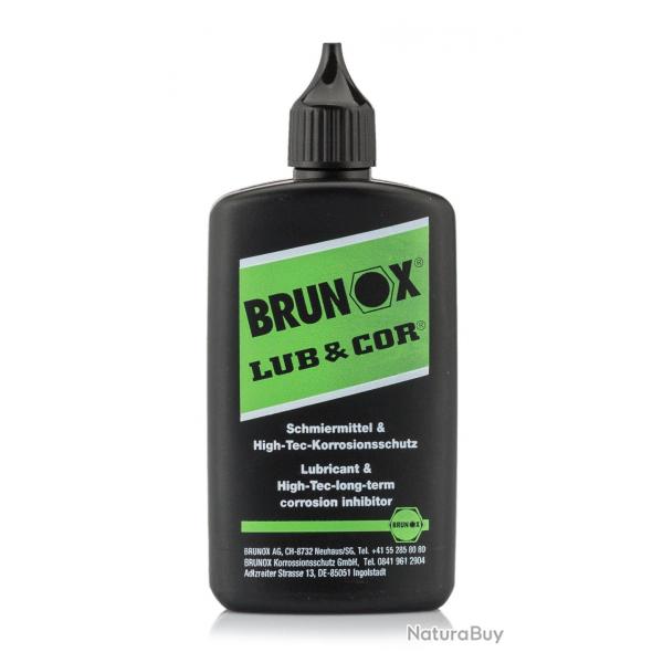 Lubrifiant Lub & Cor en bouteille 100 ml avec orifice goutte  goutte - Brunox Bouteille 100 ml