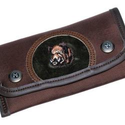 Pochette balles garelle toile 10 tubes broderie sanglier