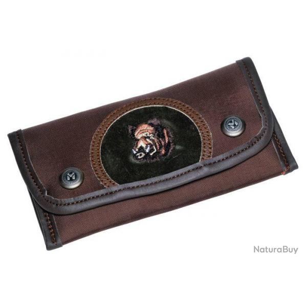 Pochette balles garelle toile 10 tubes broderie sanglier