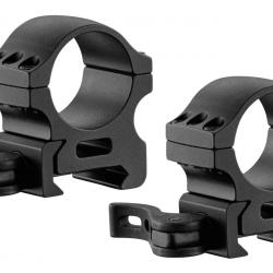Colliers pour lunette de tir à levier 6 vis Kasterberg - Rail Weaver Diam. 30 mm - BH 12,7 mm