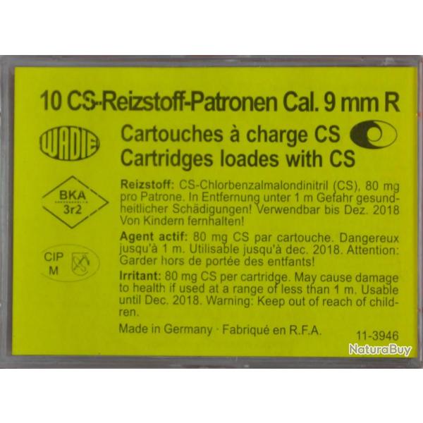 Cartouches  gaz CS - Cal. 9 mm / 380 x10