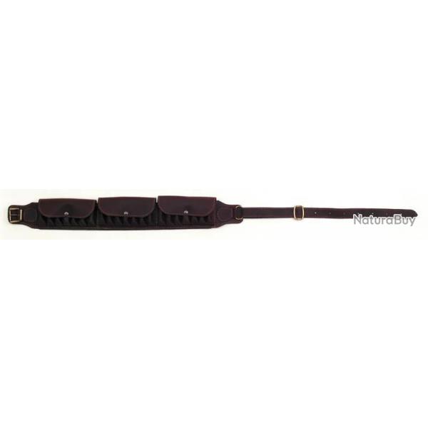 Cartouchiere 21 tubes cuir vieilli avec rabat Colombi