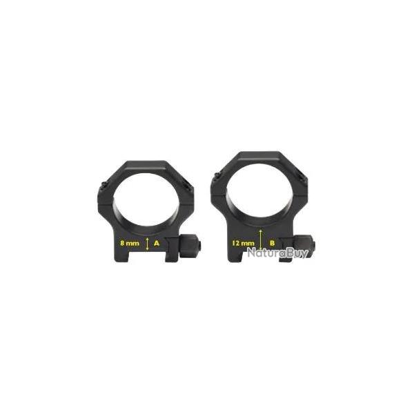 Colliers  levier pour lunette Contessa 34 mm - H 8 mm - Weaver