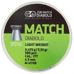 Plombs JSB Match Light Weight 4.5 mm 7.33 grain