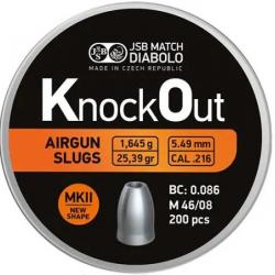 Slugs JSB Knock Out MKII 5.5 mm HP 25.39 grain (.216)