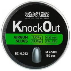 Slugs JSB Knock Out 6.37 mm HP 33.49 grain (.251)