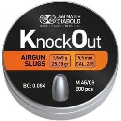Slugs JSB Knock Out 5.5 mm HP 25.39 grain (.216)