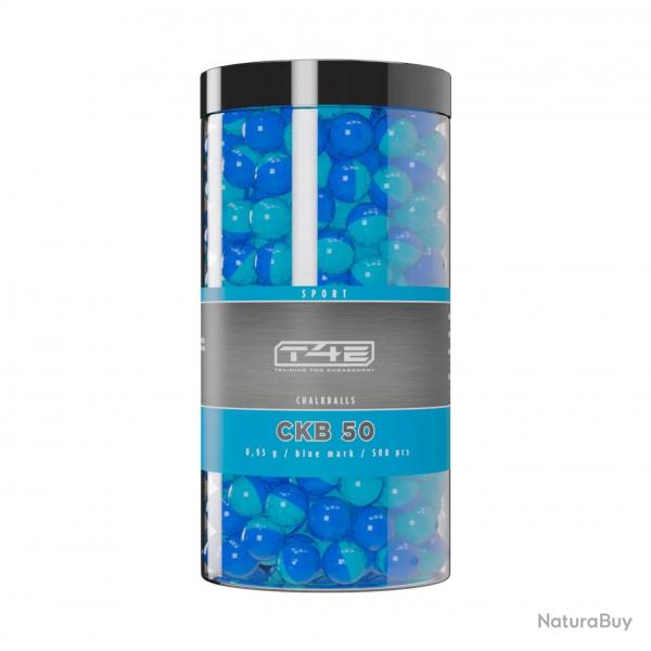 Billes pour arme de dfense T4E Craie bleue - Cal. 50 x500