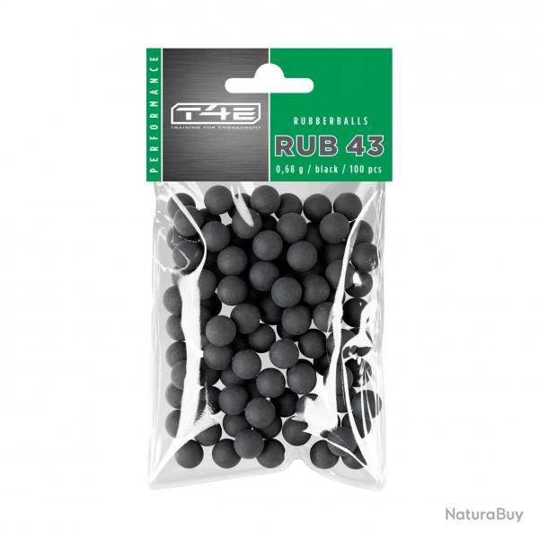 Billes pour arme de dfense T4E Caoutchouc - Cal. 43 x100