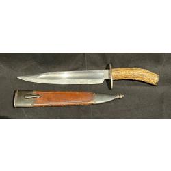 Magnifique couteau de chasse 19 eme type Bowie knife E.WEIL passage choiseul.35 Paris