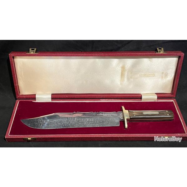 Exceptionnel et rare couteau bowie knife IXL Sheffield commmoratif 145 years 1826/1971 bote + tui