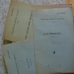 Lot de chansons, poêmes de Noêl FREDET (7 facicules) datant de 14/18