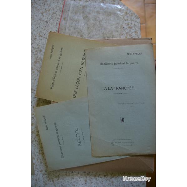 Lot de chansons, pomes de Nol FREDET (7 facicules) datant de 14/18