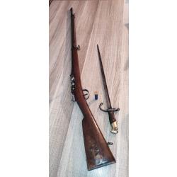 Fusil gras 1874 chasse calibre 24 Manufacture D'Armes et Cycles Saint Etienne,fût long et baïonnette