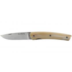 Couteau Le Charly - Lame 90mm - Manche Pointe de Corne - Etui cuir