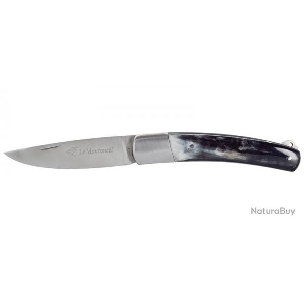 Couteau Le Montoncel - Lame 80mm - Manche Corne Noire