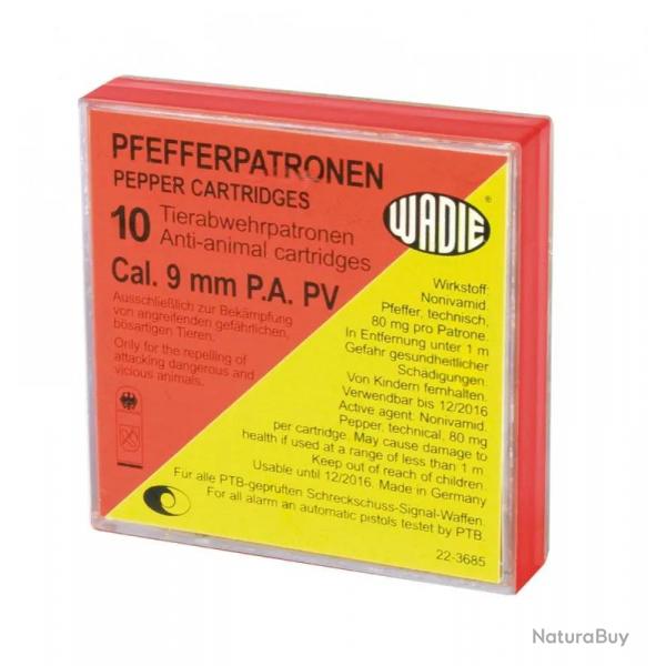 Bote de 10 cartouches 9 mm PA  poivre 9 mm PAK