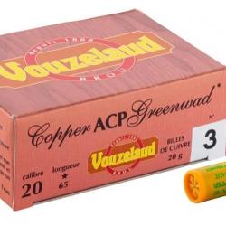 Cartouches Vouzelaud Copper ACP Greenwad Tube plastique - Cal. 20/67 3