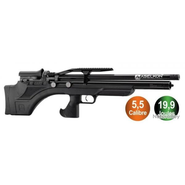 Carabine  air PCP Aselkon MX7 Rgulateur Jet Black Cal. 5.5