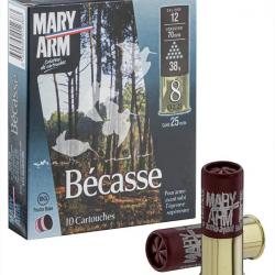 Cartouches Mary Arm Bécasse 38 BG- Cal. 12/70 8
