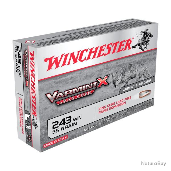 Balles Winchester Varmint Lead Free X 55 Gr - Cal. 243 Win