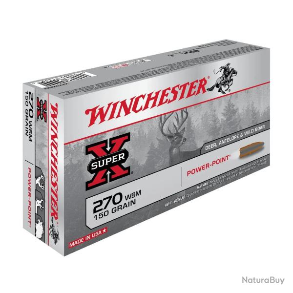 Balles Winchester Super X Powerpoint 150 Gr - Cal. 270 WSM