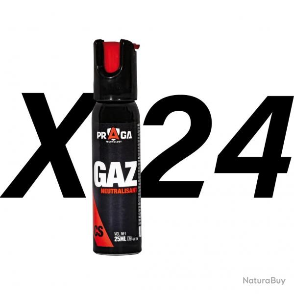 Pack bombes de dfense gaz CS 25 ml x24