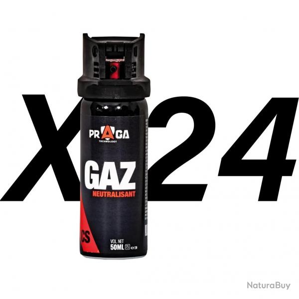 Pack bombes de dfense gaz CS 50 ml x24