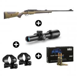 Pack battue ATA Turqua Synthétique 308 Win + Lunette Hawke 1-8x24 Circle Dot (8x)