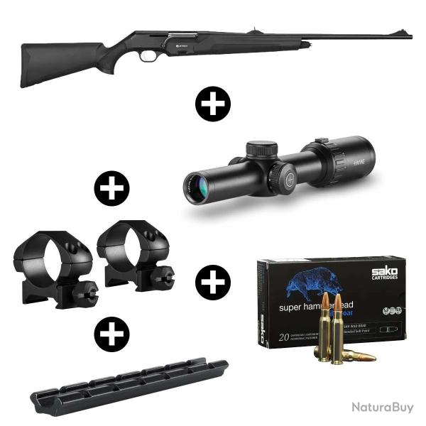 Pack battue Arttech Straight Pull Prima SP 308 Win + Lunette Hawke 1-8x24 Circle Dot (8x)