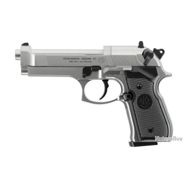 Pistolet plombs Beretta M92 FS CO2 - Cal. 4,5 mm - Nickel