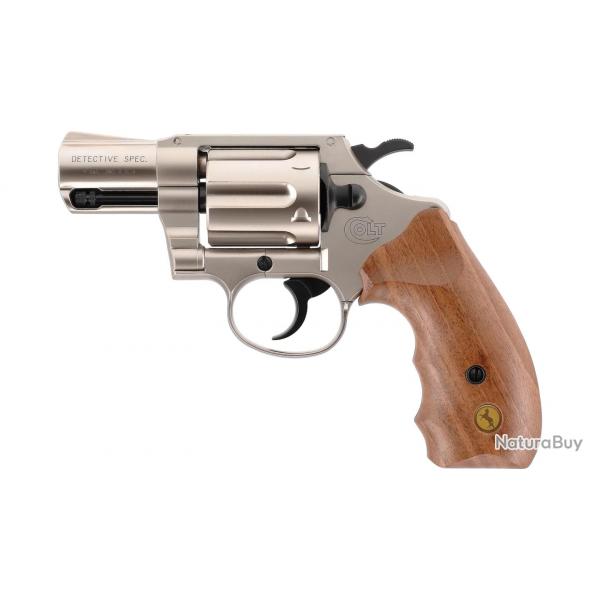 Revolver  blanc Colt Detective bois - Cal. 9 mm RK