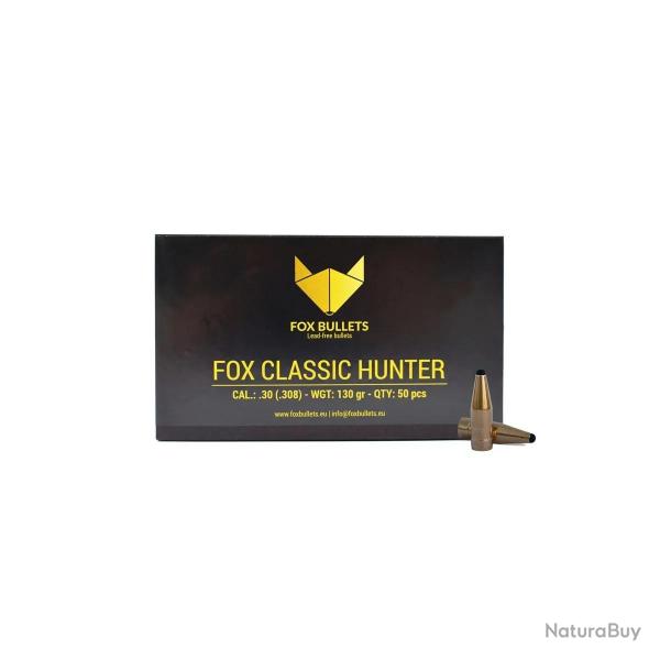 Ogive sans plomb Fox Bullets Classic Hunter 308 - 130 Gr x50