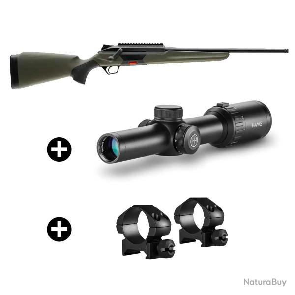 Pack battue Beretta BRX1 Green + Lunette Hawke 1-8x24 + Montage Calibre 300 Win Mag - Canon 57 cm