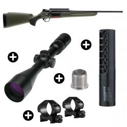 Pack affût Beretta BRX1 Green + Lunette Burris 3-12x56 + Modérateur Hausken JD224 MK2 6,20mm - Cal. 