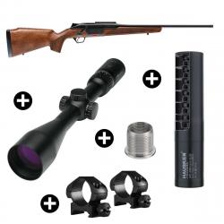 Pack affût Beretta BRX1 Bois + Lunette Burris 3-12x56 + Modérateur Hausken JD224 MK2 6,20mm - Cal. .
