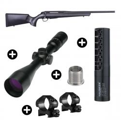 Pack affût Beretta BRX1 Carbone + Lunette Burris 3-12x56 + Modérateur Hausken JD224 MK2 5,70mm - Cal