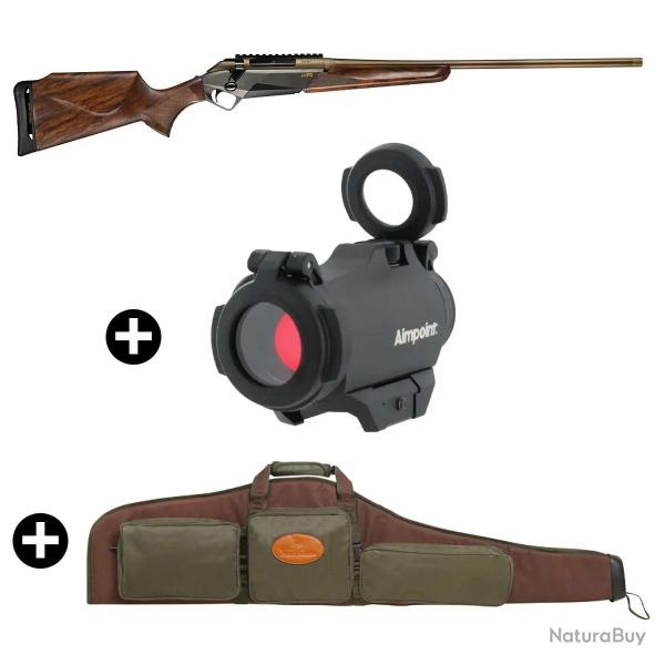 Pack battue Benelli Lupo Bois + Point rouge Aimpoint Micro H2 + Fourreau Calibre 7mm Rem Mag - Canon