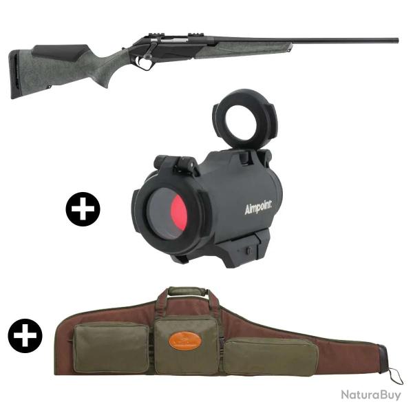 Pack battue Benelli Lupo Granite + Point rouge Aimpoint Micro H2 + Fourreau 2 MOA - Embase Weaver