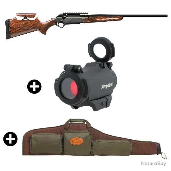 Pack battue Benelli Lupo Bois avec busc + Point rouge Aimpoint Micro H2 + Fourreau 2 MOA - Embase We