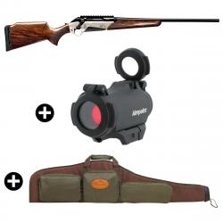 Pack battue Benelli Lupo Bois Deluxe + Point rouge Aimpoint Micro H2 + Fourreau 30-06 Spr