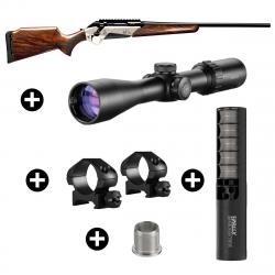 Pack affût Benelli Lupo Bois Deluxe + Lunette Hawke Vantage 3-9x42 + Modérateur Hausken JD224 Lite M