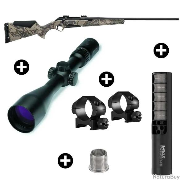 Pack affût Benelli Lupo Open Country + Lunette Burris Four XE 3-12x56 + Modérateur Hausken JD224 Lit