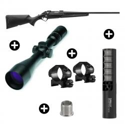 Pack affût Benelli Lupo Best + Lunette Burris Four XE 3-12x56 + Modérateur Hausken JD224 Lite MK2 8,