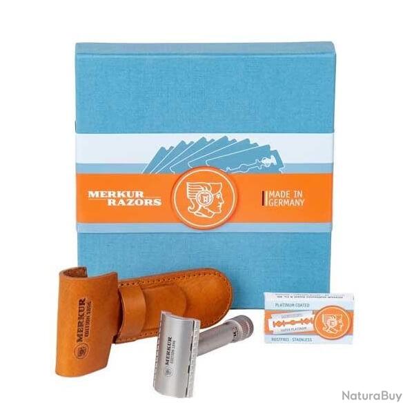 Coffret Rasoir Merkur "First Edition" tui en cuir 34.106