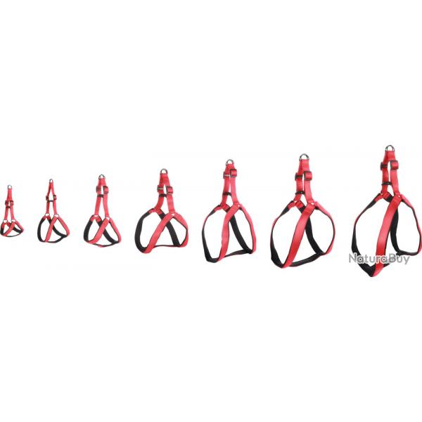 CHIEN HARNAIS STEPANDGO ROUGE L 60-74CM 20MM