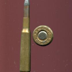 6 mm US Lee Navy - RARE calibre US - marquage : REM-UMC 6mm USN - balle cuivre pointe plomb arrondie